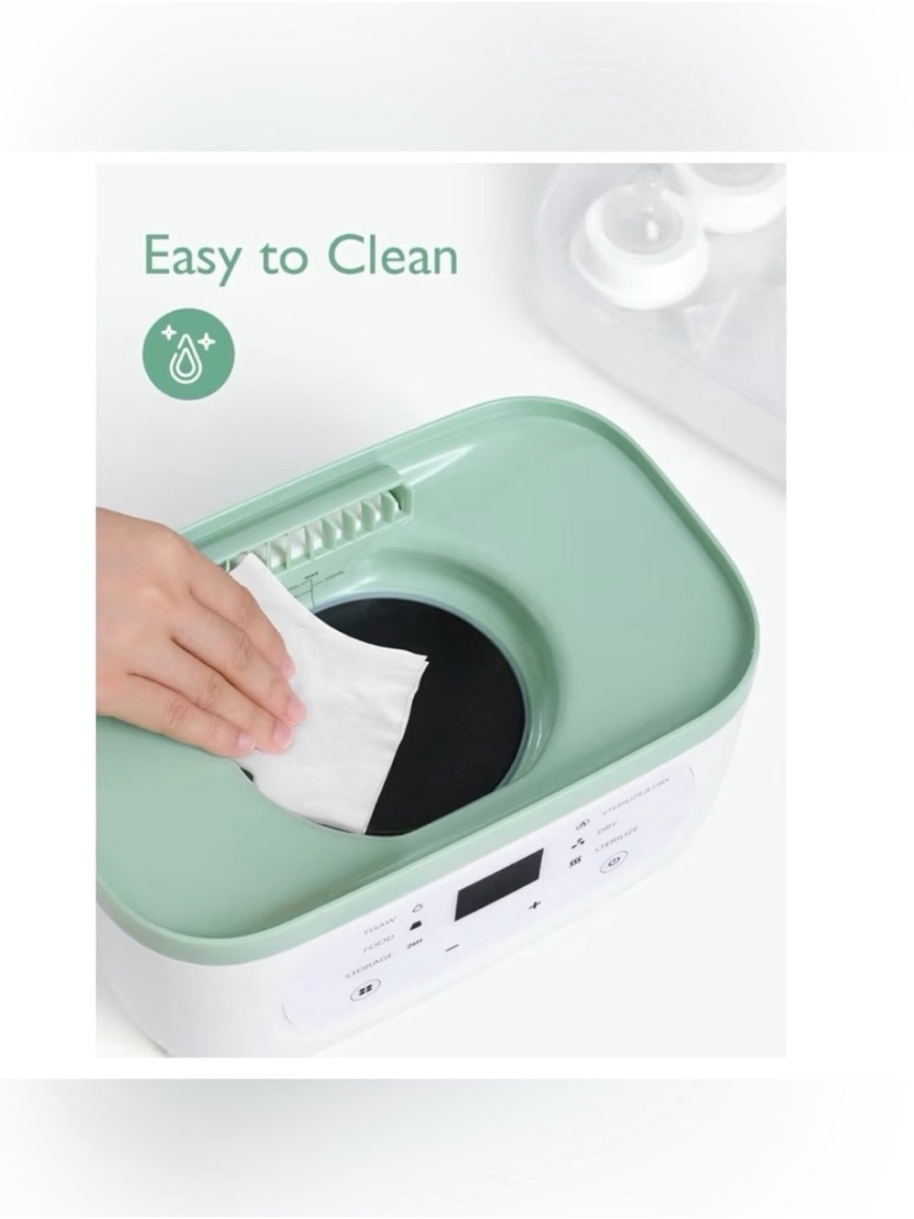 NIB - Momcozy Green and White Electric Baby Bottle Sterilizer - Picture 6 of 6